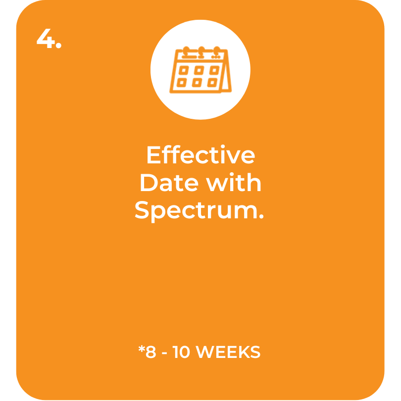 Step 4. Effective Date with Spectrum. 8 to 10 weeks