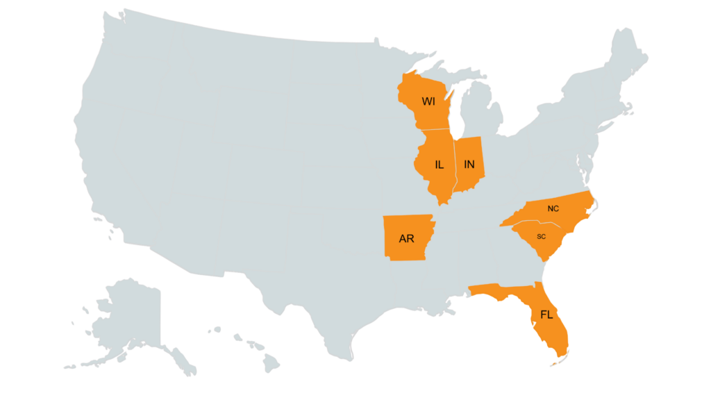 Southeast Region Map
